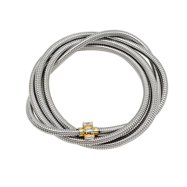 Layered snake American Diamond Silver Gold Anti Tarnish Stainless Steel Bracelet For Women Main image