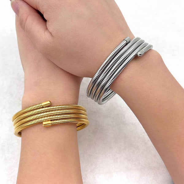 Layered Snake 18K Gold Anti Tarnish Stainless Steel Bracelet Bulk Main image