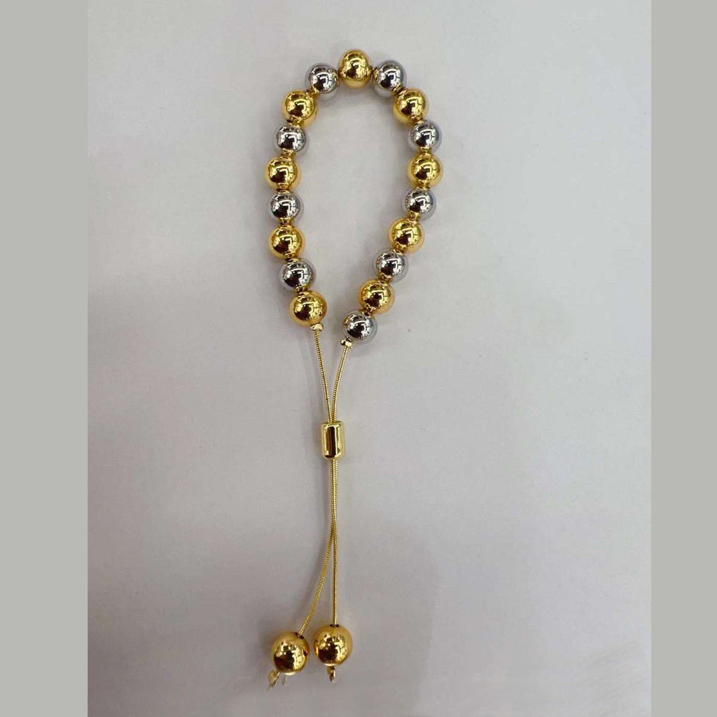 Glossy Balls 18K Gold Anti Tarnish Adjustable Slider Bracelet Bulk