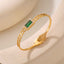 Emerald Green CZ Gold Anti Tarnish Stainless Steel Openable Kada Bulk