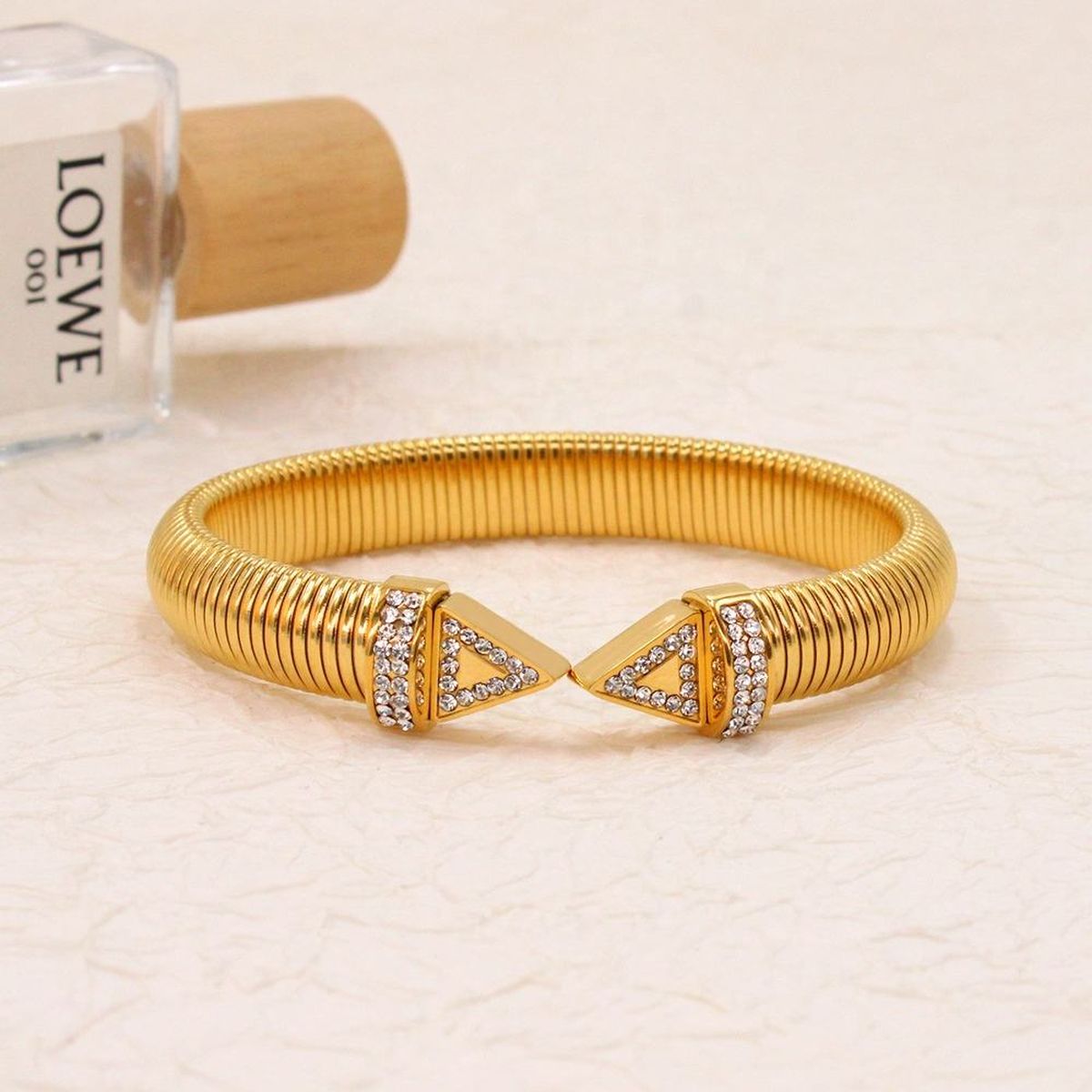 Snake Cobra 18K Gold Cubic Zirconia Anti Tarnish Stainless Steel Cuff Kada Bracelet For Women