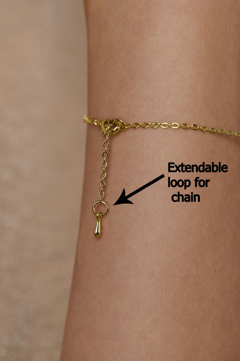 Copper Cubic Zirconia Gold Black Charm Link Chain Bracelet Women Bulk