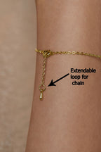 Copper Cubic Zirconia Gold Black Charm Link Chain Bracelet Women Bulk