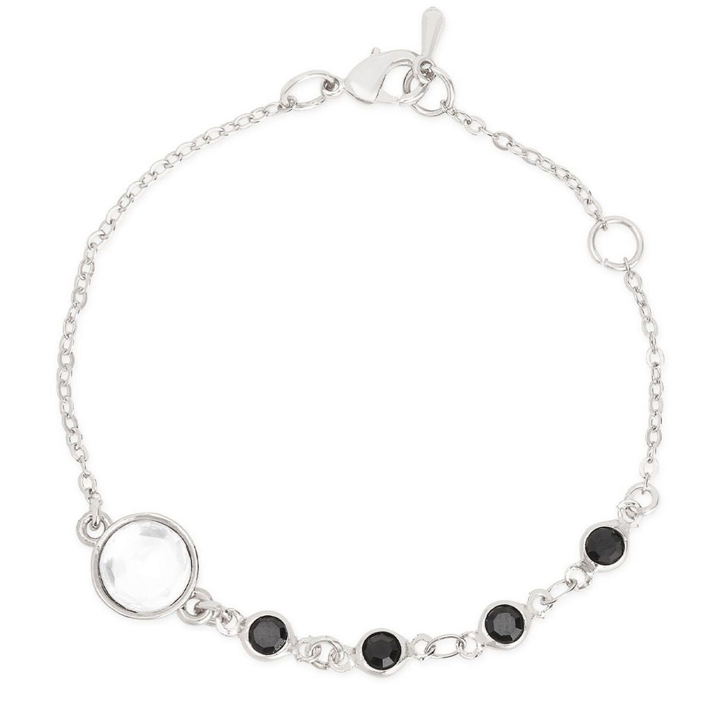 Copper Cubic Zirconia Gold Black Charm Link Chain Bracelet Women Bulk