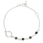 Copper Cubic Zirconia Gold Black Charm Link Chain Bracelet Women Bulk