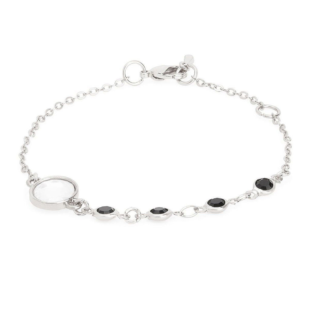 Copper Cubic Zirconia Gold Black Charm Link Chain Bracelet Women Bulk