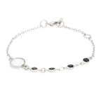 Copper Cubic Zirconia Gold Black Charm Link Chain Bracelet Women Bulk