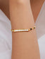 Copper Princess Cut CZ Gold Black Link Chain Id Bracelet Bulk
