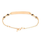 Copper Princess Cut CZ Gold Black Link Chain Id Bracelet Bulk