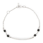 Copper Princess Cut CZ Gold Black Link Chain Id Bracelet Bulk