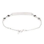 Copper Princess Cut CZ Gold Black Link Chain Id Bracelet Bulk
