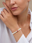 Copper Cubic Zirconia White Gold Pearl Beads Stretchable Bracelet Bulk