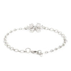 Copper Pear Cut CZ White Gold Flower Link Chain Bracelet Bulk