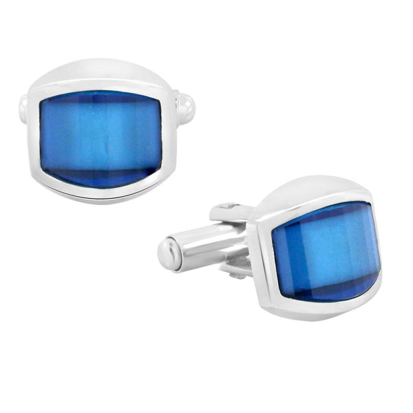 Hexagon Blue Cufflinks In Box Bulk Main image