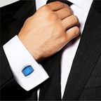 Hexagon Blue Cufflinks In Box Bulk