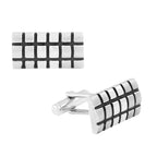 Rectangle Black Stripe Cufflinks In Box Bulk