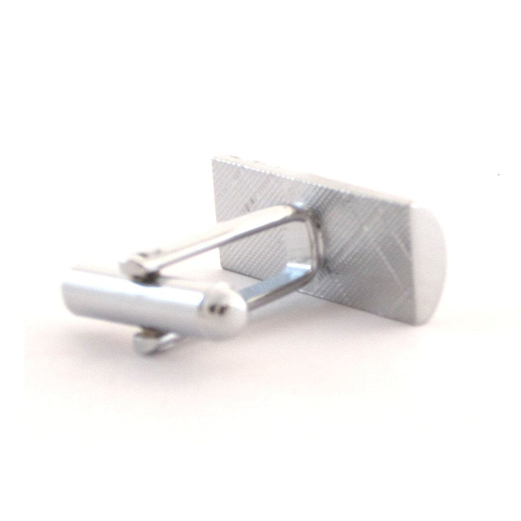 Rectangle Silver Stripes Cufflinks In Box Bulk