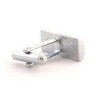 Rectangle Silver Stripes Cufflinks In Box Bulk
