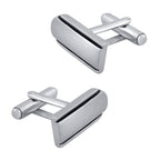 Matte Silver Black Cufflinks In Box Bulk