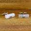 Rectangle White Frosted Ice Cufflinks In Box Bulk