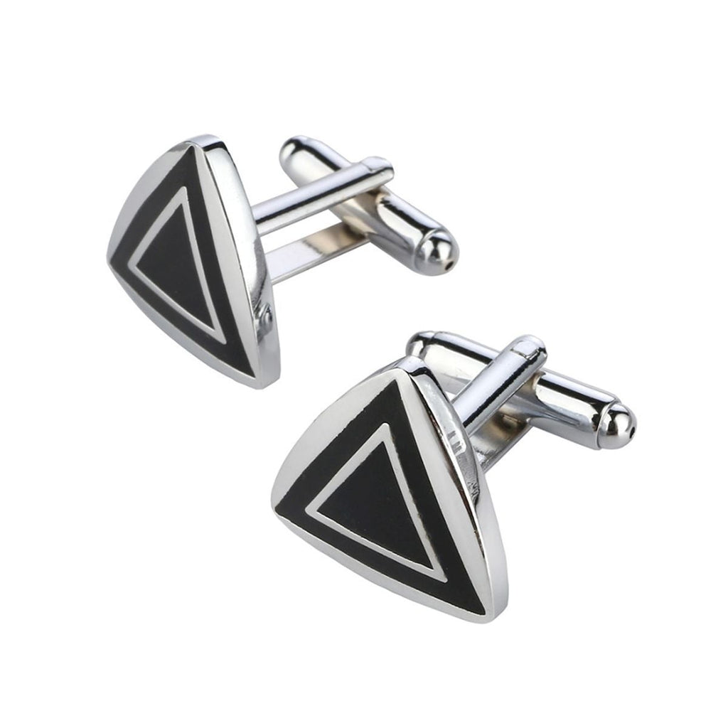 Triangle Black Cufflinks In Box Bulk