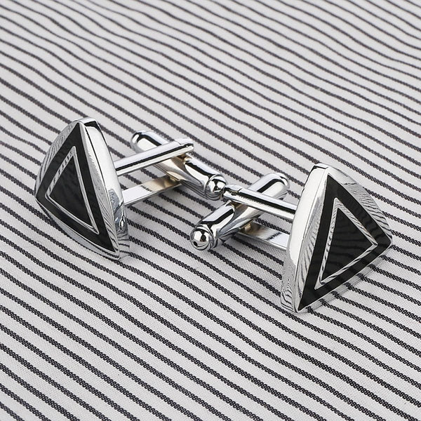 Triangle Black Cufflinks In Box Bulk Main image