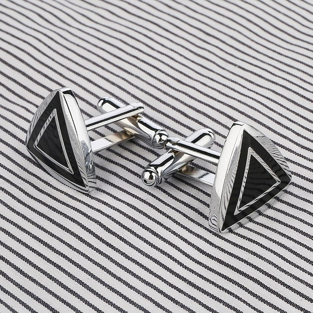 Triangle Black Cufflinks In Box Bulk