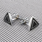 Triangle Black Cufflinks In Box Bulk