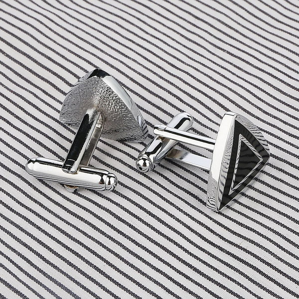 Triangle Black Cufflinks In Box Bulk