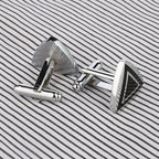 Triangle Black Cufflinks In Box Bulk