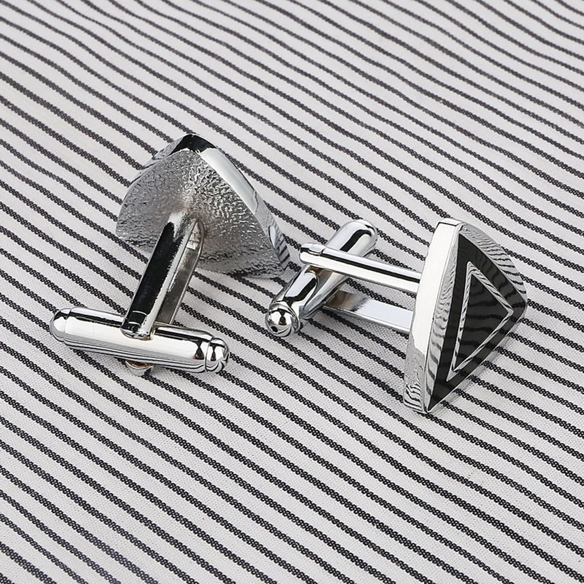 Triangle Black Cufflinks In Box Bulk