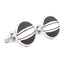 Round Black Silver Cufflinks In Box Bulk