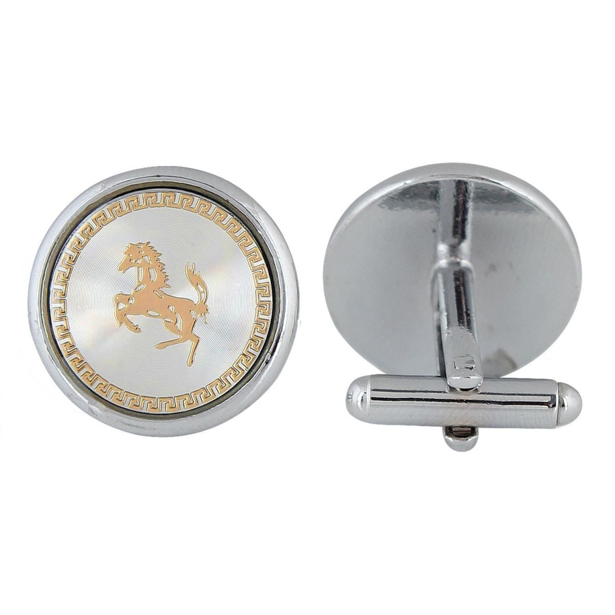 Silver Ferrari Prancing Horse Cufflinks In Box Bulk Secondary image