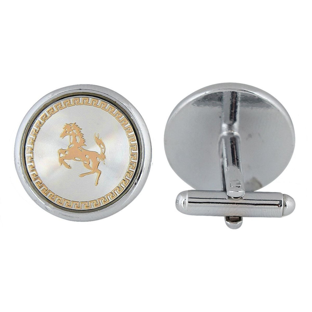 Silver Ferrari Prancing Horse Cufflinks In Box Bulk
