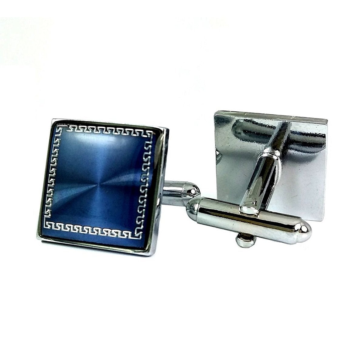 Square Blue Gold Cufflinks In Box Bulk Secondary image