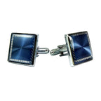 Square Blue Gold Cufflinks In Box Bulk