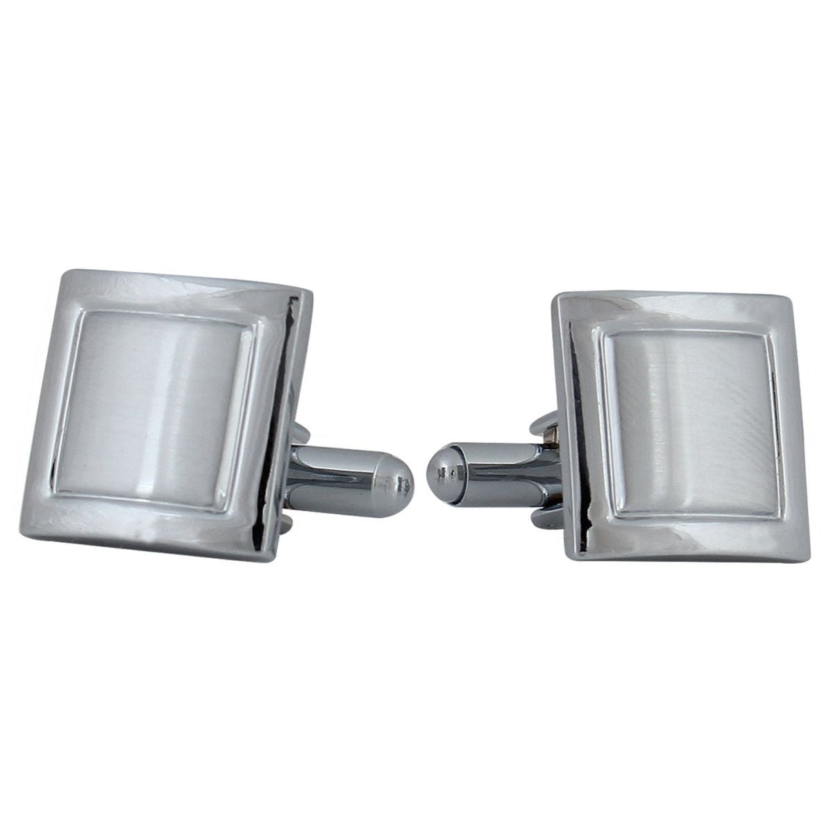 Square Silver Matte Cufflinks In Box Bulk Main image