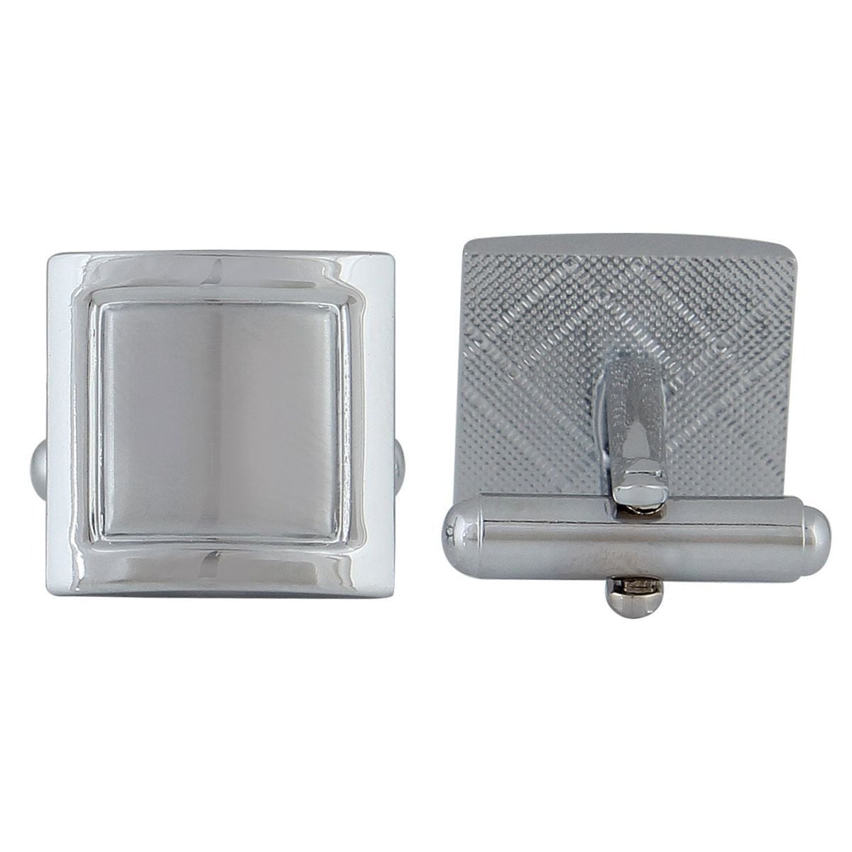 Square Silver Matte Cufflinks In Box Bulk