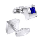Square Blue Crystal Cufflinks In Box Bulk