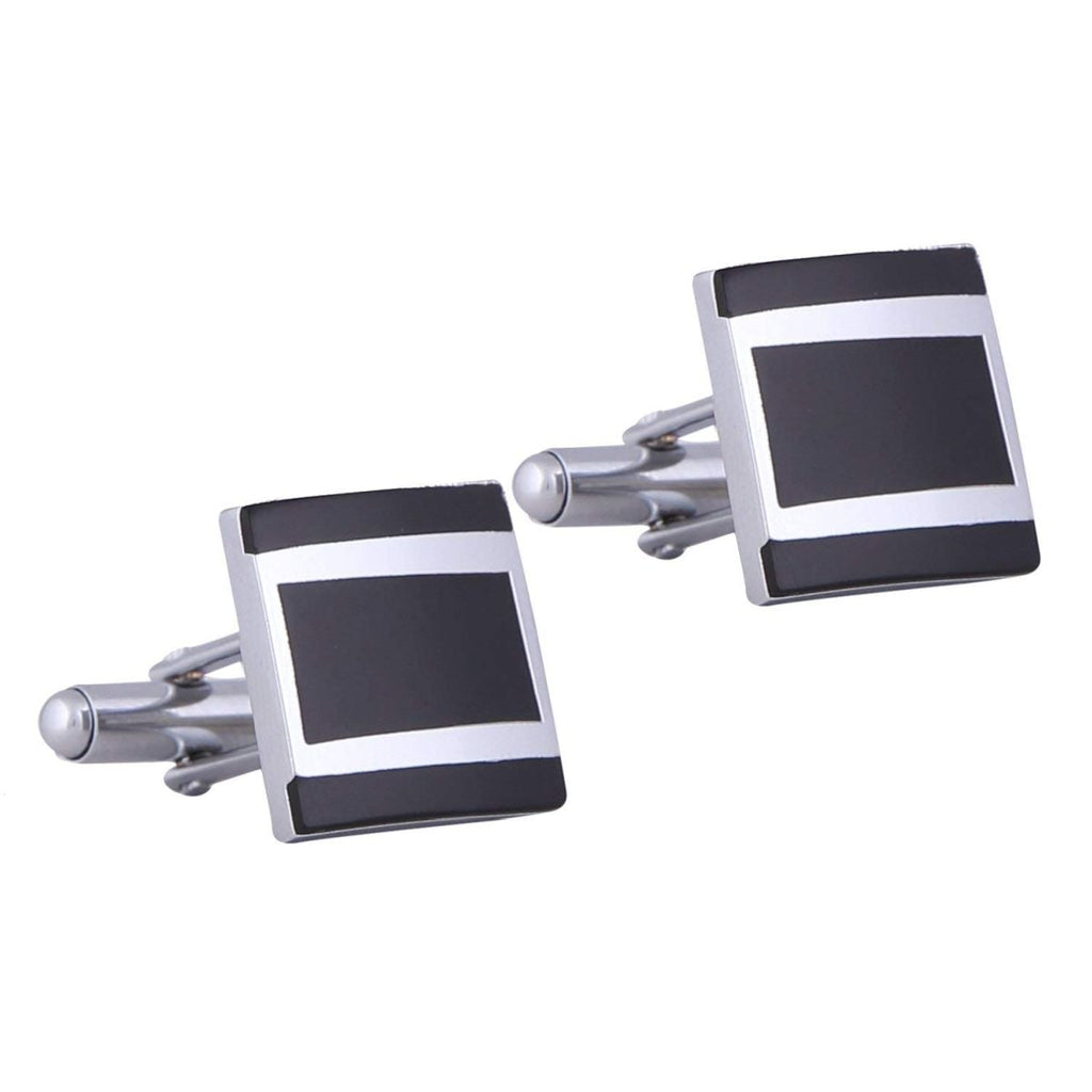 Square Black Checks Cufflinks In Box Bulk
