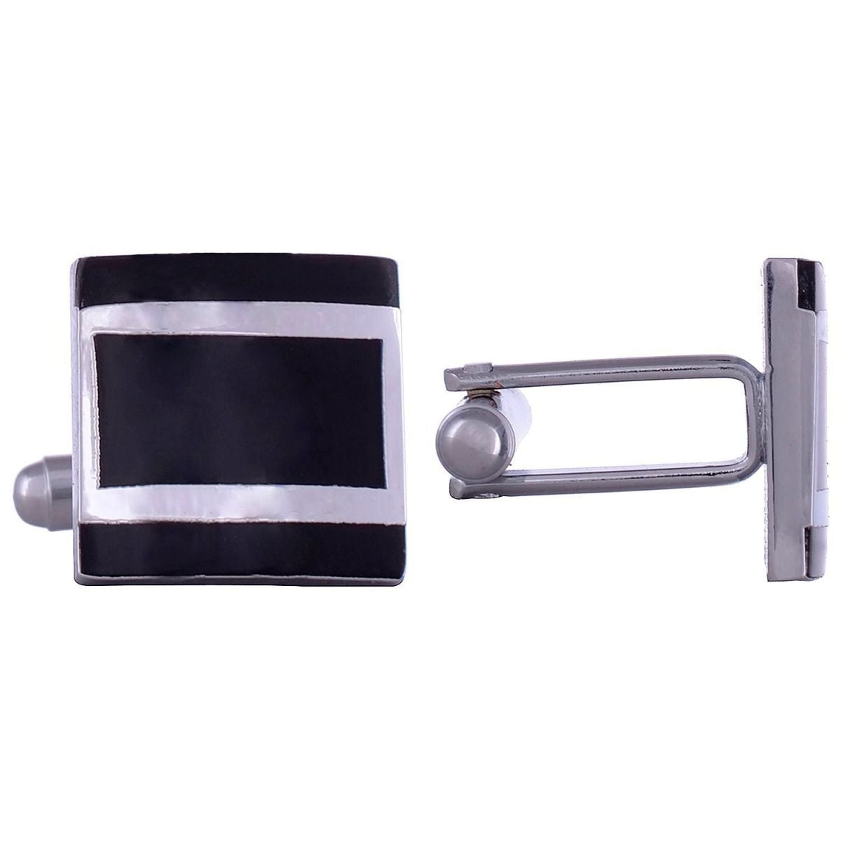 Square Black Checks Cufflinks In Box Bulk
