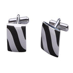Square Black Stripes Cufflinks In Box Bulk