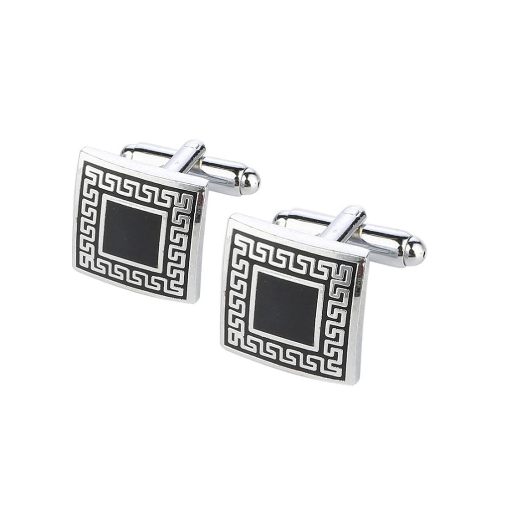 Square Black Stripes Cufflinks In Box Bulk