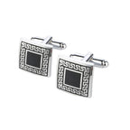 Square Black Stripes Cufflinks In Box Bulk