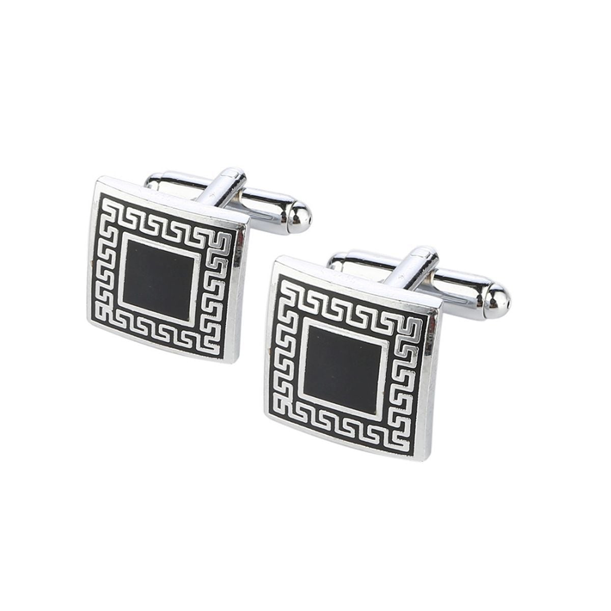 Square Black Stripes Cufflinks In Box Bulk