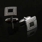 Square Black Stripes Cufflinks In Box Bulk
