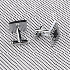 Square Black Stripes Cufflinks In Box Bulk