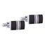 Rectangle Black Stripes Cufflinks In Box Bulk