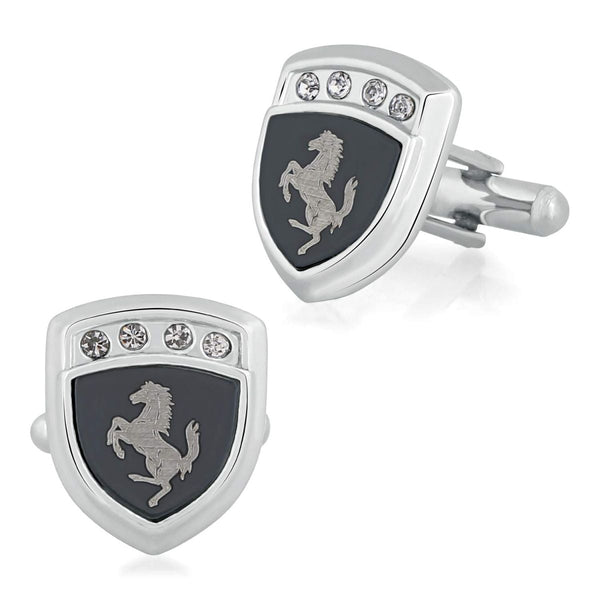 Fancy Black Ferrari Horse Cufflinks In Box Bulk Secondary image
