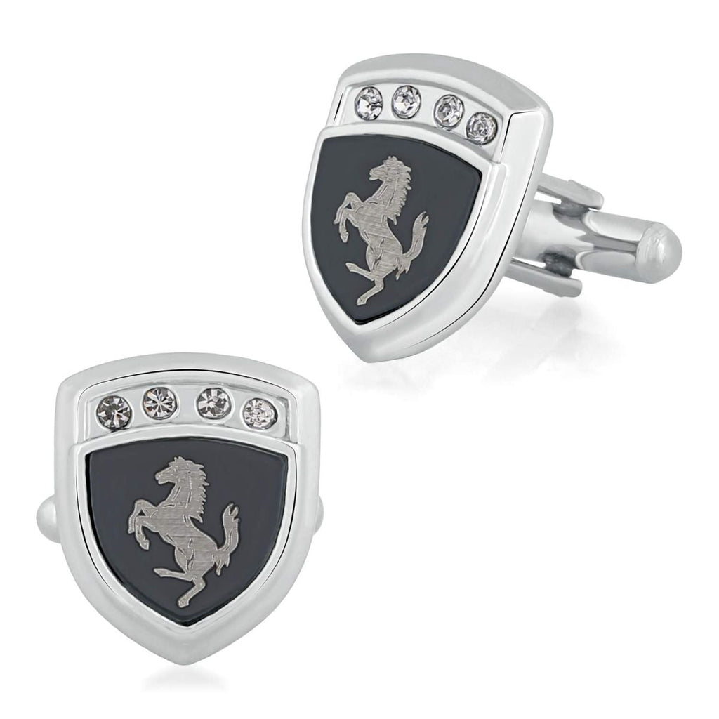 Fancy Black Ferrari Horse Cufflinks In Box Bulk